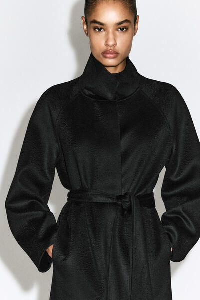 BELTED DOUBLE-FACED CASHMERE COAT - BLACK | COS NO