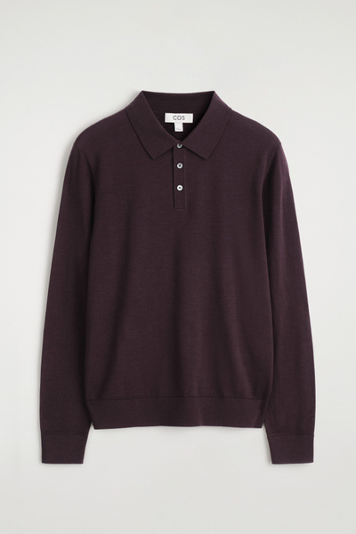 新品【MAGLIANO】TWISTED MERINO POLOサイズL SLIM MERINO WOOL POLO SHIRT - BLACK | COS