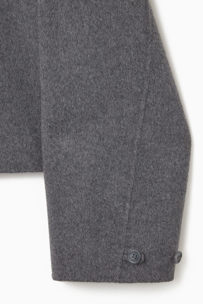 SHORT DOUBLE-FACED WOOL JACKET - GRAY | COS