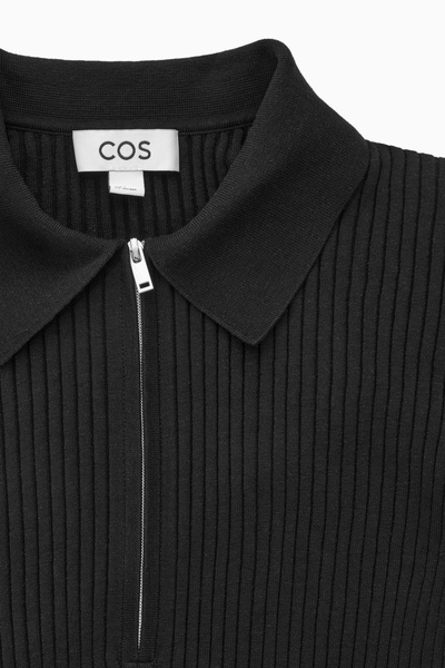 ★ESCSTUDIO★knit half neck polo (black)★正規品/直送料込 ☆ESCSTUDIO☆knit half neck polo (black)☆正規品/直送料込