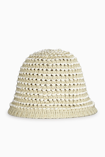 【COS】 (W) Crochet Bucket Hat Light Beige White 4075_bd216f1c77.jpg