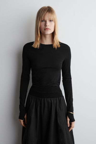 トップス GLOWNY LOUISA LONG SLEEVE BLACK Splits59 Louise Rib Long Sleeve Top in Black | REVOLVE