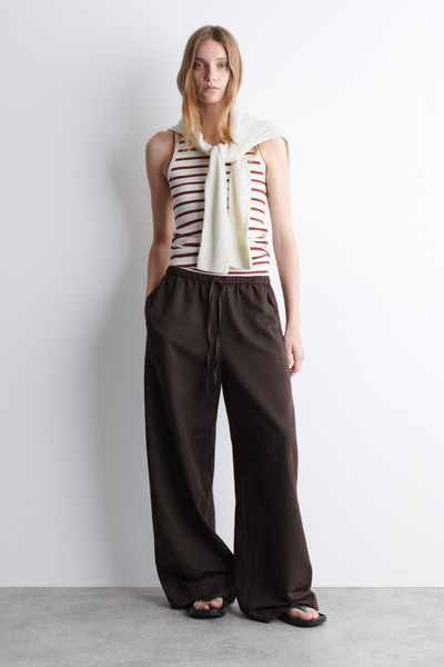 売れ筋商品|||ティー・タハリ カットソー トップス レディース Women's Colorblock Ribbed Sleeveless Top Apple Red/white 4291_bfc24a381a_d7e7954f224814