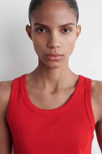 KNWLS 売れ筋商品|||ナウルズ Tシャツ トップス レディース Tops Red RIBBED TANK TOP - RED | COS