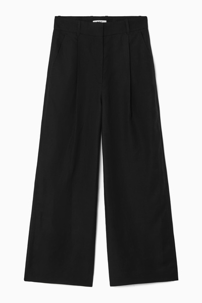 スラックス HUECLOSET SSummer Banding Wide Slacks Back Banding Wide Pants - Navy | ファッション通販サイト NUGU