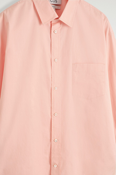 WIDE OVERSIZED COTTON OXFORD SHIRT - ORANGE | COS