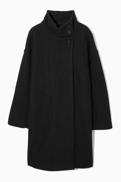 COS コート　ファンネルネックウールコート FUNNEL-NECK WOOL HOODED JACKET ファンネルネックウールフード