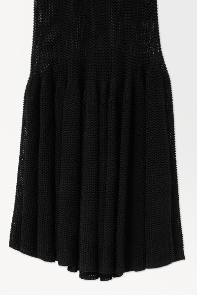 THE HOODED FISHNET MAXI DRESS - BLACK | COS