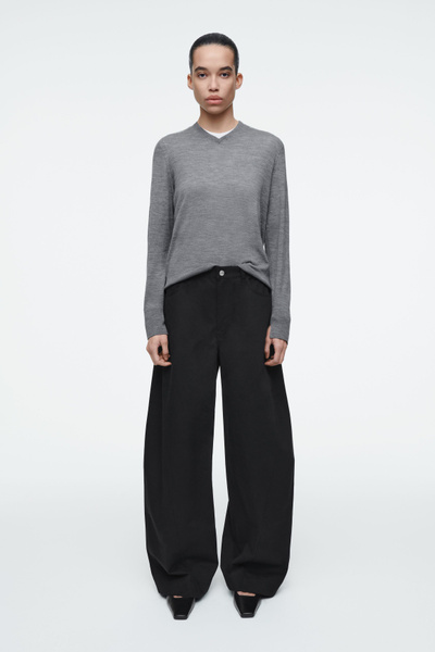 COS コス WIDE-LEG CARGO TROUSERS JERSEY WIDE-LEG TROUSERS - BLACK | COS