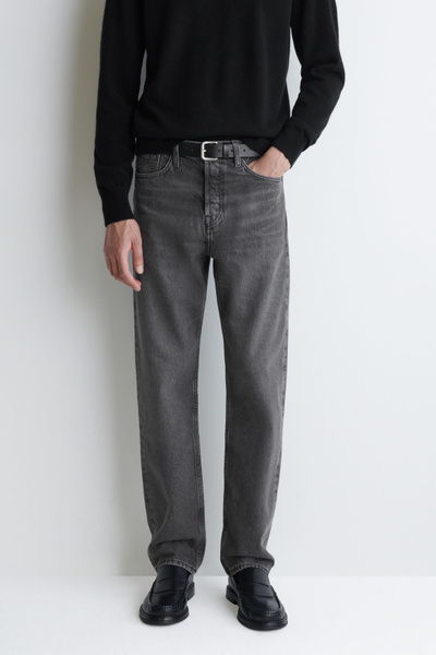 【SCENERITY】22SS★ Straight Black Jeans High Waisted Black Modern Straight Jeans | Express