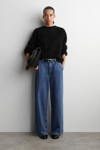 WIDE-LEG DENIM TROUSERS - BLUE | COS NL