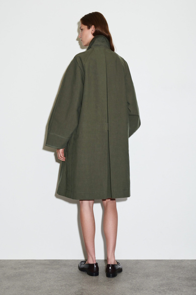 WOOL-TRIMMED CAR COAT - DARK KHAKI | COS