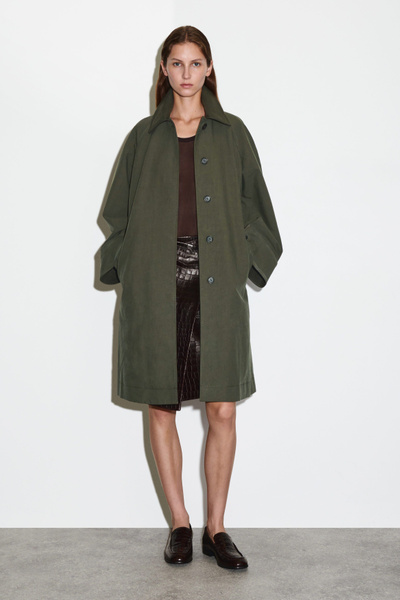 美品 セオリー CHINTZED TWIL CLEAN CAR COAT Cotton-Blend Car Coat | Theory