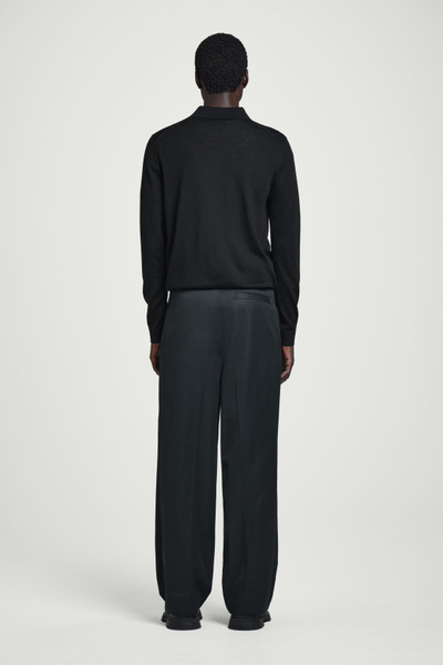 パンツ STRAIGHT WIDE TROUSERS Navy RELAXED COTTON STRAIGHT-LEG PANTS - NAVY | COS