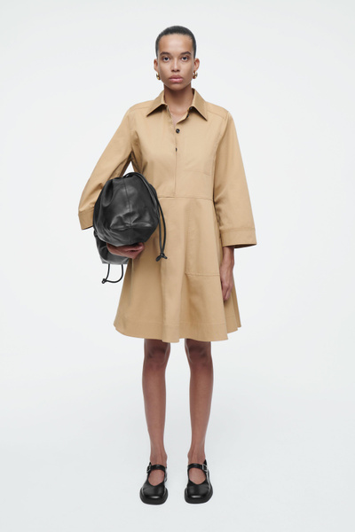 【送料&関税込】CourrA¨ges Dress In Beige Cotton Elizabeth K GL3018 Dress | NewYorkDress.com