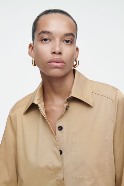 COTTON UTILITY SHIRT DRESS - BEIGE | COS