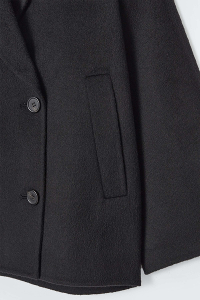 DOUBLE-FACED WOOL PEA COAT - BLACK | COS US