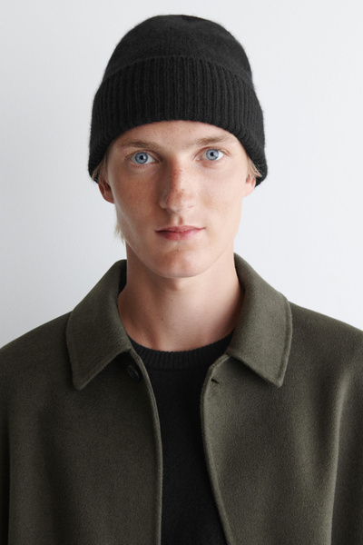 新品未使用 yo BIOTOP Cashmere knit hat black Black Cashmere Hat - 100% Mongolian Cashmere – Battulga Cashmere