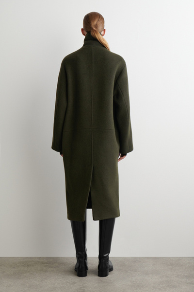 ウール100%Baggy Sleeve Long Coat 黒 7710b588cd14597a67af8d9570d747