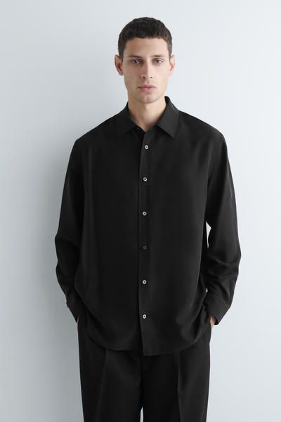 RELAXED SILK SHIRT - BLACK | COS US
