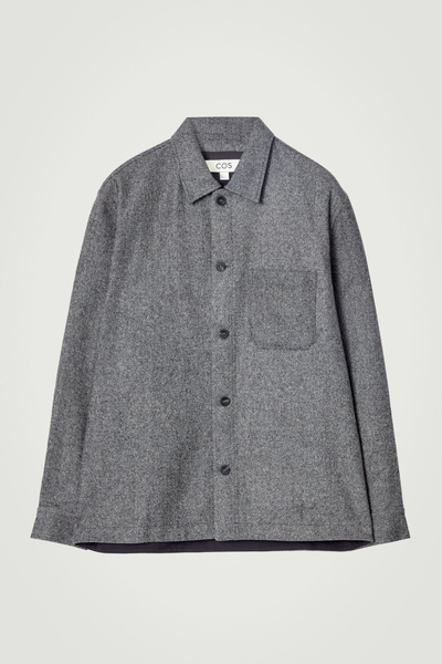 【極美品】HUMAN MADE WOOL OVERSHIRT L 黒グレー 6531_964c3fdb84.jpg