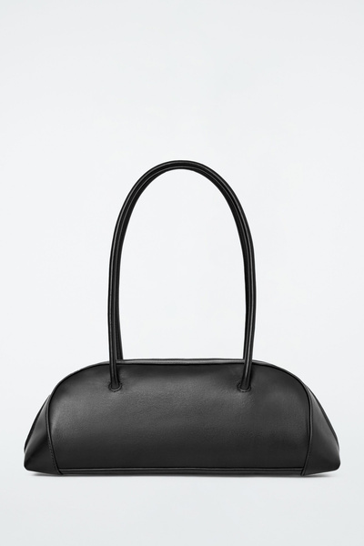 ★BLACKUP★ Pull-up Leather Bowling Bag BLACK ATC4BG01BK NWT* Zara Men's XL Black Faux Leather Top-Zip Bowling Tote