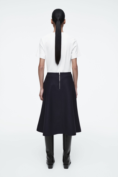 【OHESHIO】★CHECK FRILL MIDI SKIRT NAVY★25SS★人気★ Pieces shirred waist frill hem midi skirt co-ord in navy