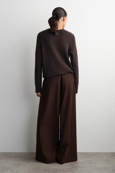 RELAXED WOOL-BLEND WIDE-LEG PANTS