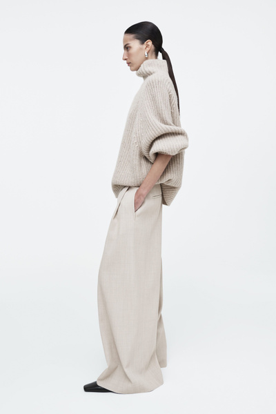 パンツ 19SS COMOLI WOOL 2Tuck BEIGE Wideleg Wool Pants | Brooks Brothers