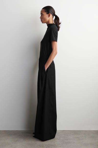 RELAXED WOOL-BLEND WIDE-LEG PANTS