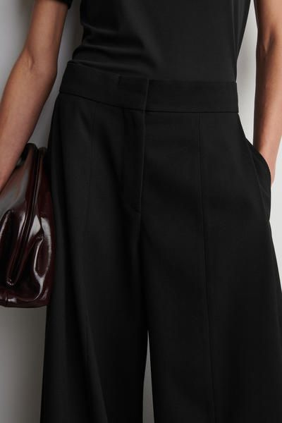 RELAXED WOOL-BLEND WIDE-LEG PANTS