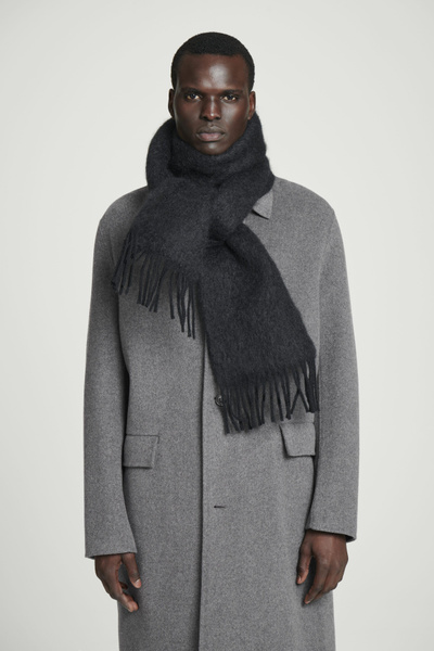 ♡Éé mohair fringe muffler gray Éé mohair fringe muffler gray