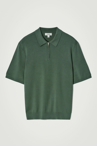 【送料&関税込】Kiton Green Mid-zip Polo Shirt Kiton Green Mid-zip Polo Shirt | italist