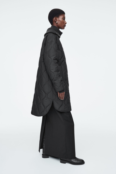 【COS】◆RIBBED COLLAR QUILTED COAT - BLACK◆1260533001◆ 199c7df5268c9729fab8ac8c71b07f