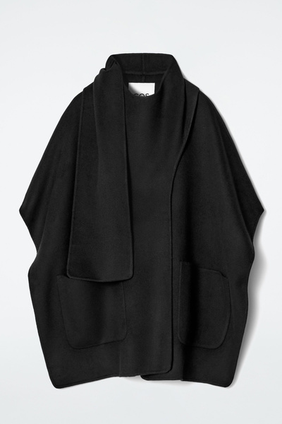 COS WOOL MIX HYBRID CAPE ブラック 6717_6512ae5339.jpg