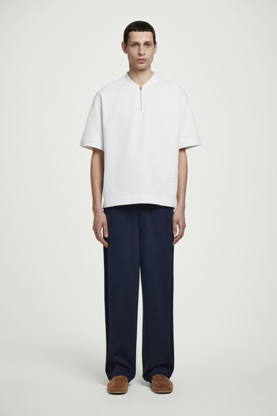 HALF ZIP COTTON T-SHIRT - WHITE | COS