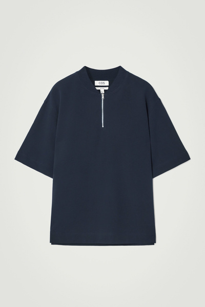 Tシャツ・カットソー NAVY COTTON T-SHIRT RELAXED SCOOP-NECK T-SHIRT - NAVY | COS