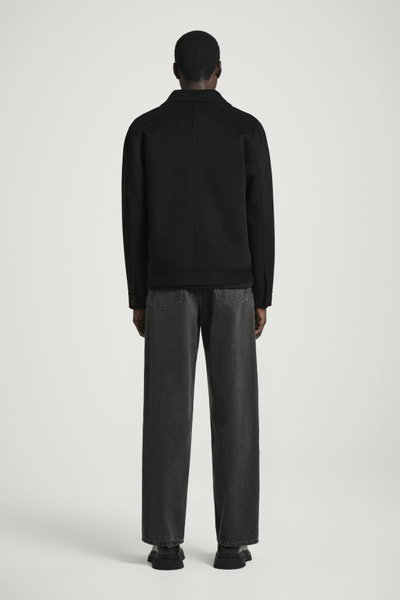 ジャケット・アウター 24AW WOOL HARRINGTON JACKET BLACK L DOUBLE-FACED WOOL HARRINGTON JACKET - BLACK | COS