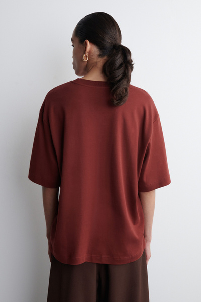 OVERSIZED COTTON T-SHIRT - DARK RED | COS