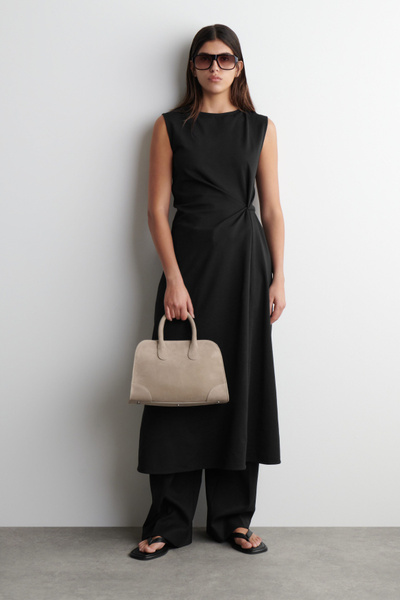 【milieu mieux】★Carre Suede Bowling Bag☆2色☆韓国人気 milieu mieux】☆Carre Suede Bowling Bag☆2色☆韓国人気