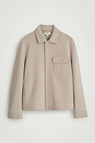 JERSEY-TWILL SHIRT JACKET - MOLE | COS
