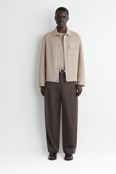 ジャケット・アウター nokcha twill shirt jacket/deep beige JERSEY-TWILL SHIRT JACKET - MOLE | COS