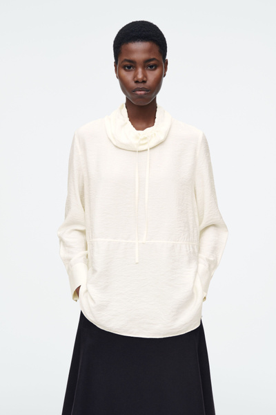 CLANE（クラネ）の「BIG COLLAR EMBROIDERY TOPS（シャツ