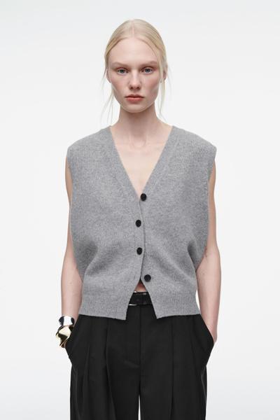 アウターその他 SPORTMAX V-NECKED WOOL VEST 270067-26422-Marni-v-neck-