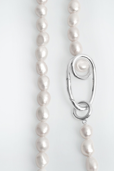 COILED FRESHWATER PEARL NECKLACE - SILVER / PEARL | COS US