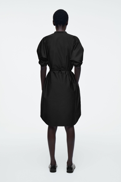 BELTED MIDI SHIRT DRESS - BLACK | COS BELTED MIDI SHIRT DRESS - BLACK | COS