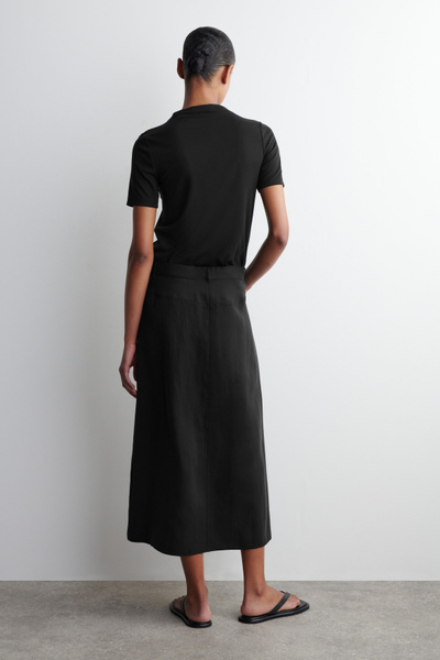 ワンピース PHILOSOPHY Women Mid Skirts C A0491 2105 Black the one midi skirt – époque évolution