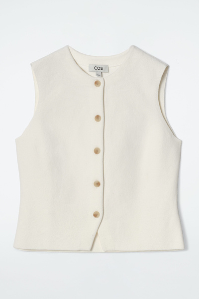 【新品】IENA ritto cotton vest Excellent Condition】RITTO/Ritto Cotton V-Neck Ribbon Vest, IENA
