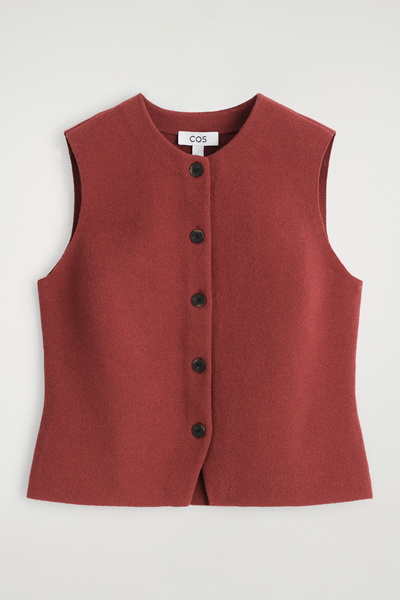 【新品】IENA ritto cotton vest Excellent Condition】RITTO/Ritto Cotton V-Neck Ribbon Vest, IENA