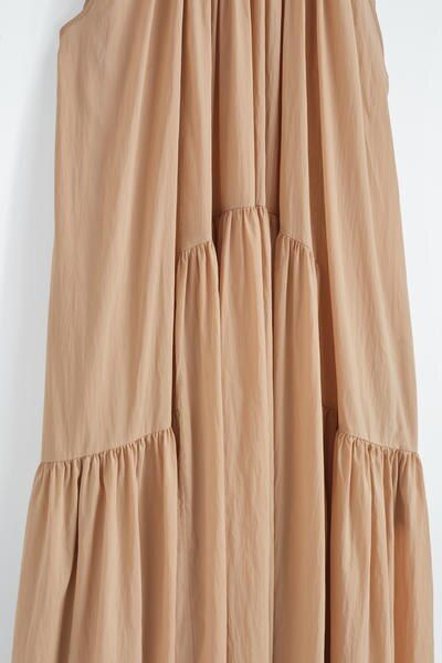 Cos Women's Gathered Halterneck Maxi Dress in Beige | Size: 14